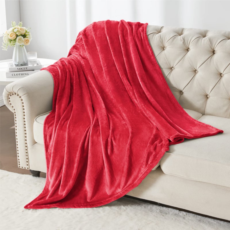 BEDELITE Fleece Blanket Red Throw Blanket for Couch & Bed, Luxury Plush Cozy Fuzzy Blanket 50" x 60", Super Soft Warm Lightweight Throw Blanket for Travel Camping - Image 5